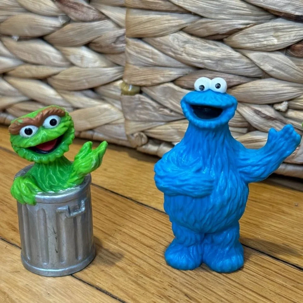 Sesame Street Muppets Figures‎ Oscar Cookie Monster Kermit Animal Toy Set Retro